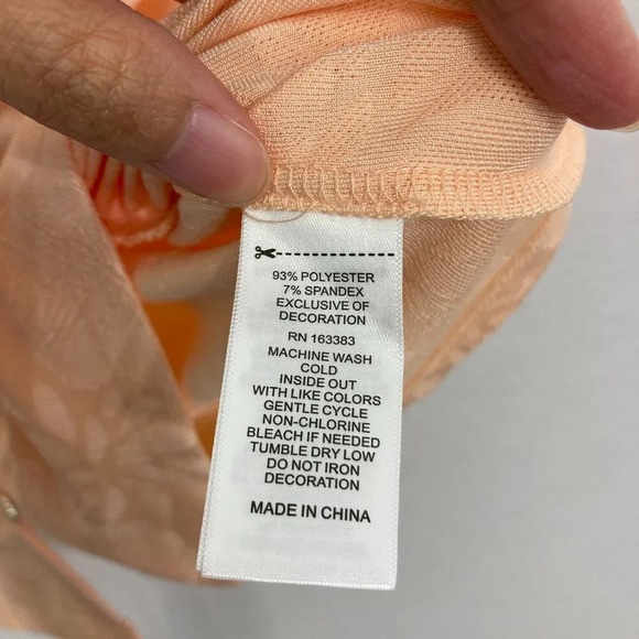 New Rio & Rian Light Orange Flutter Sleeve Stretch Smock Detail Blouse size 2X - Picture 7 of 9